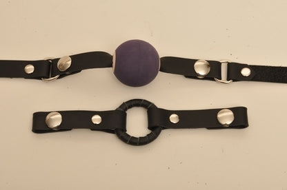 The Interchangeable Ball/Ring Gag shown with a purple ball and a ring.