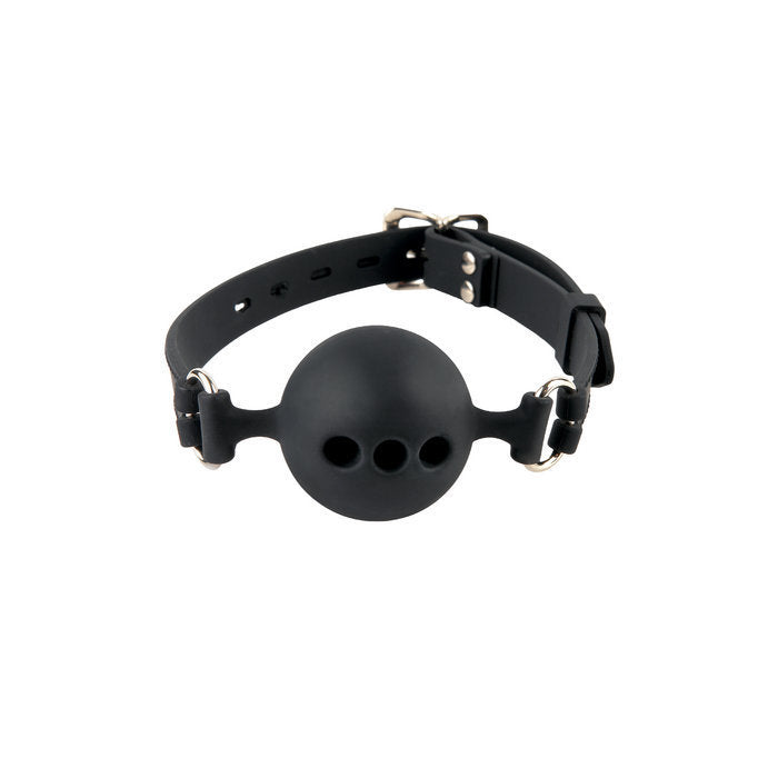 The black Silicone Breathable Ball Gag, front view.