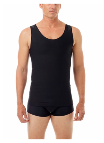 The front of the black Ultimate Chest Binder Tank.