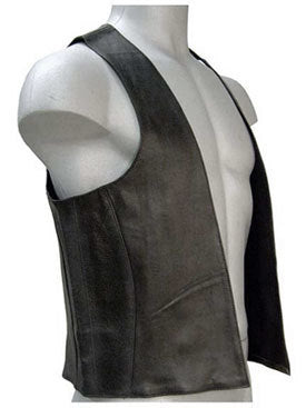 The front right side of the Square Corner Cowhide Bar Vest on a mannequin.