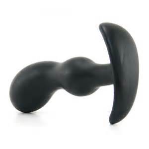 The black Mood Naughty 2 Anal Plug Horizontal View with Base Closest to camera.