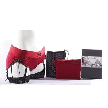 The Sasha Lingerie Harness along side its packaging.