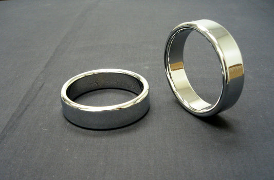 Two Wide Chrome Cock Rings.