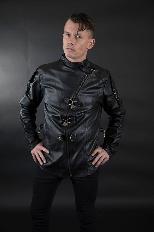 Cowhide Strait Jacket on model frontal view