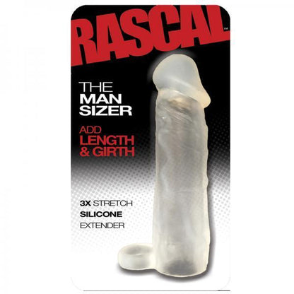 The clear Boneyard Meaty Silicone Cock Extender with cock ring in its packaging.