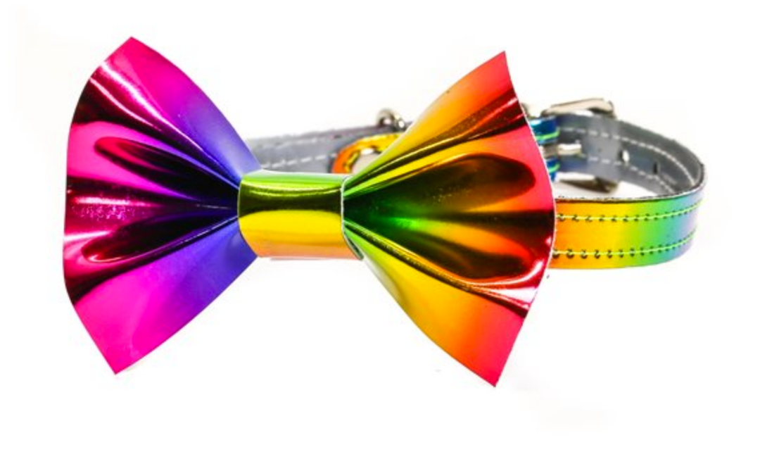 Bowtie Choker, Metallic Rainbow.