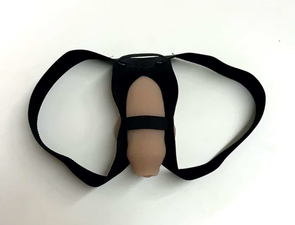 The STP Strap with a packer inserted, front view.