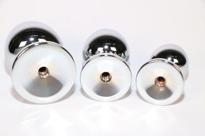 Three different sizes of screw-in Interchangeable Tail Plugs.