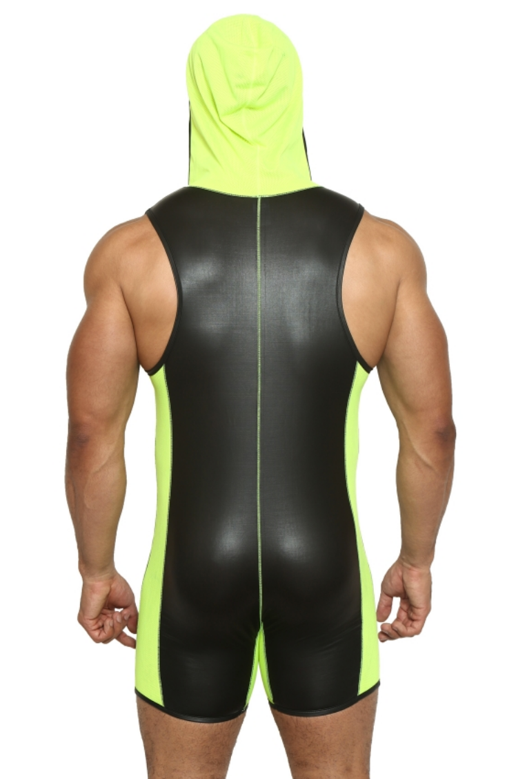 Primal Instinct Hooded Singlet on model rear view hooded