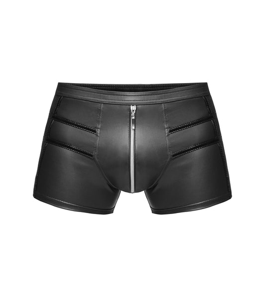 Wetlook Shorts with Zip Front.