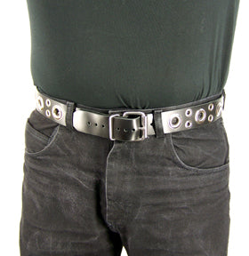 The front of the Leather Tentacle Belt displayed on a model.