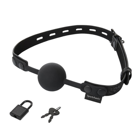 The black Locking Ball Gag along with lock and set of two keys.