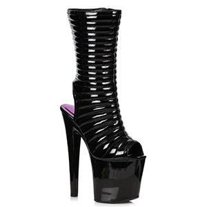 Side view of Melissa 8" Quilted Platform Bootie.
