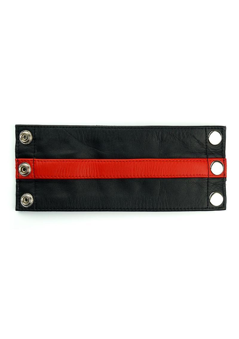 Black and red Prowler Leather Wrist Wallet.