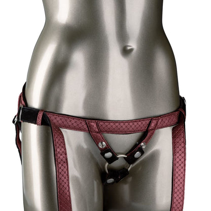 The Regal Red Royal Strap-On Harness Duchess on mannequin.