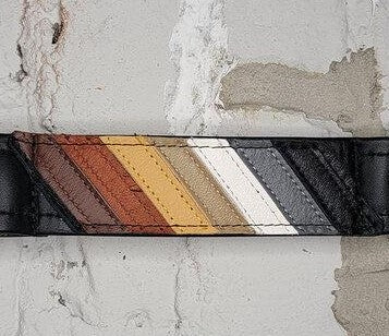 The Bear Pride Flag Leather Wrist Cuff.