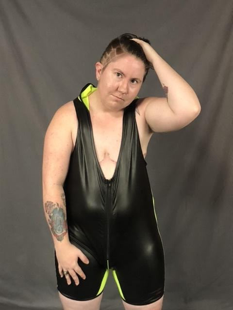 Primal Instinct Hooded Singlet on model frontal view hood down