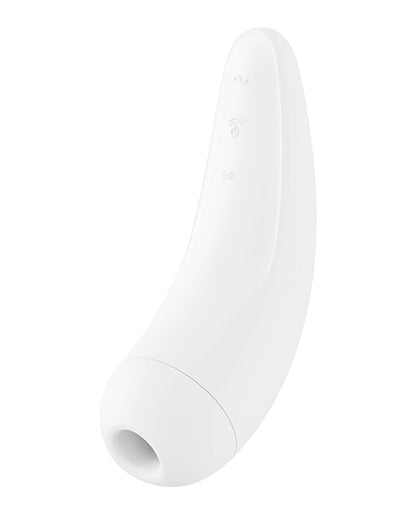 The white Satisfyer Curvy 2+, side view.