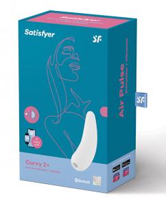 The packaging for the white Satisfyer Curvy 2+.