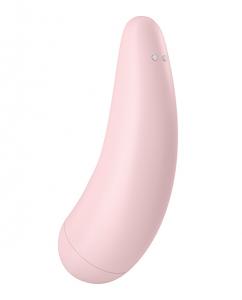 The pink Satisfyer Curvy 2+, side view.