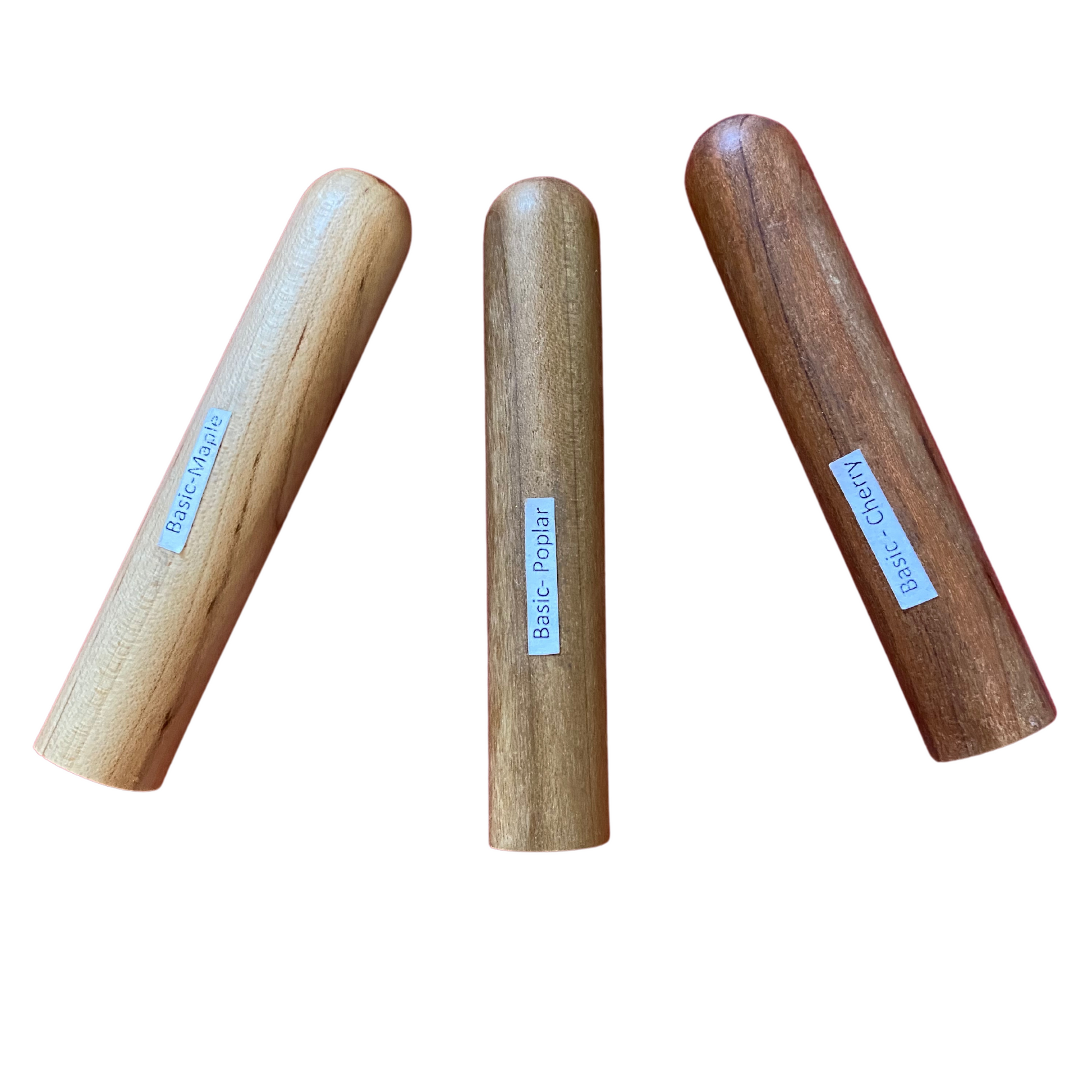 Maple, Poplar and Cherry Basic Wood Handle Standard Fire Massage Torches without torch heads.
