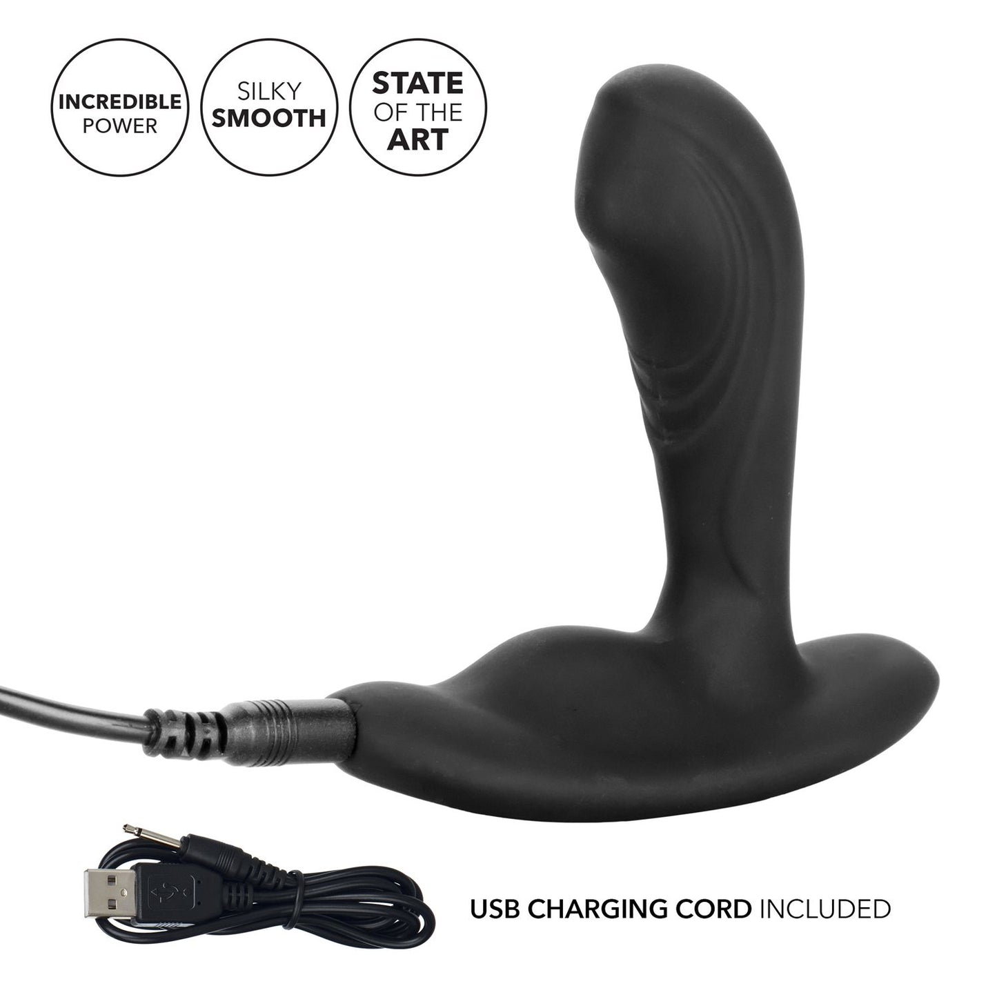 The Eclipse P-Spot/Prostate Vibrator with its charging cable.