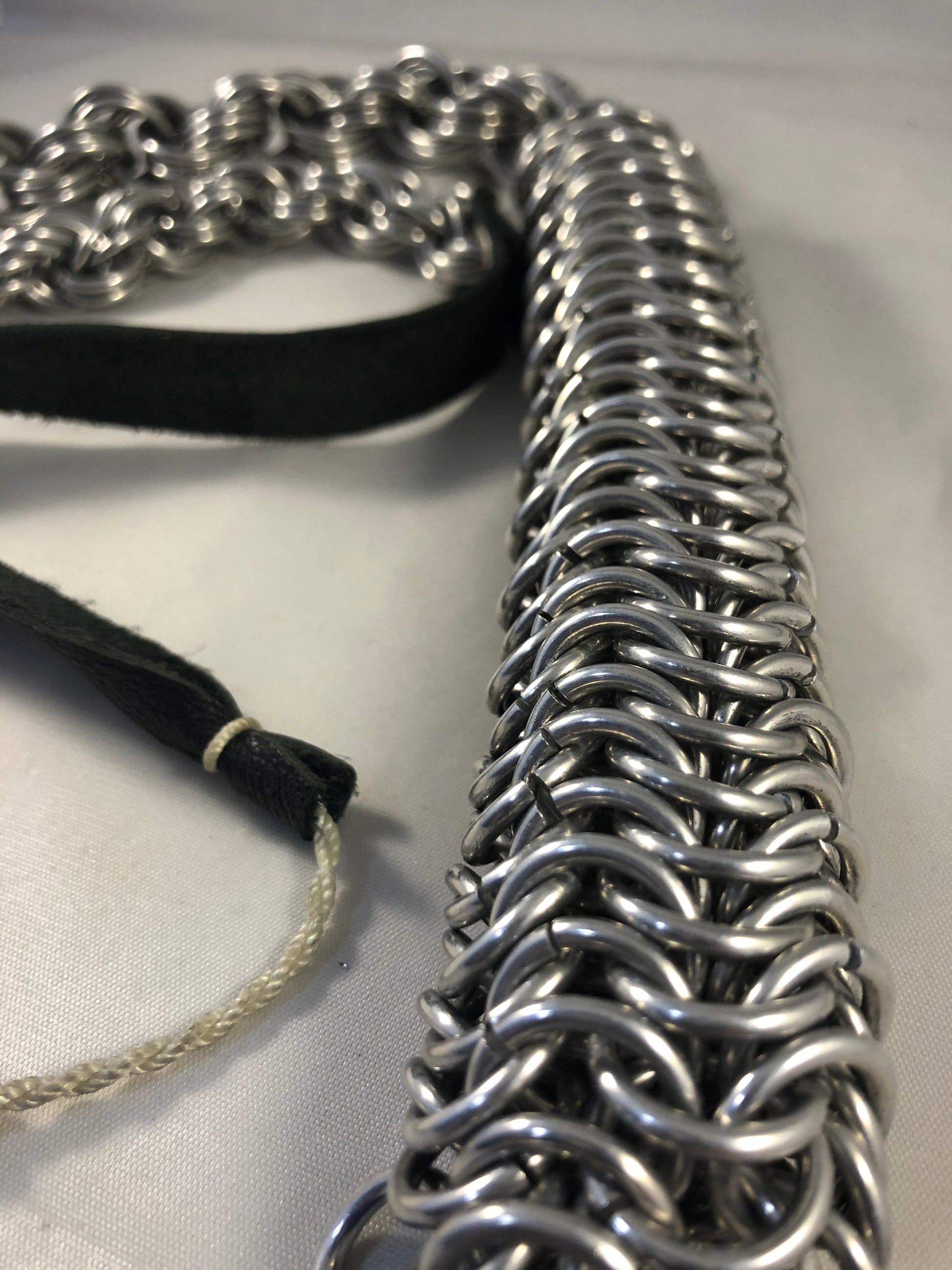 Close up of Chainmail of chainmail whip