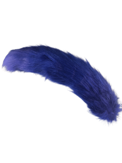 Blue faux fur tail with clip.