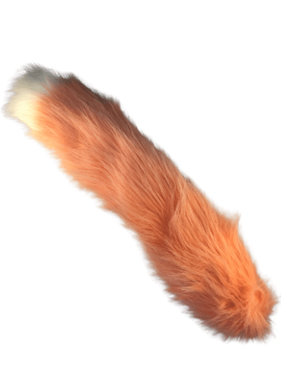 Apricot w/white tip faux fur tail with clip.
