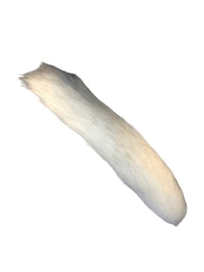 White faux fur tail with clip.