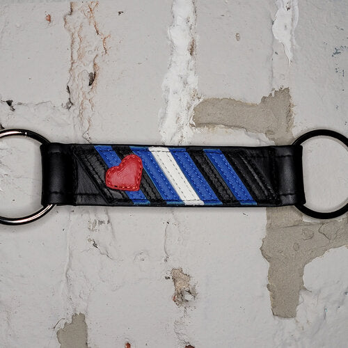 Thin Red Line Leather Keychain - Thin Blue Line USA