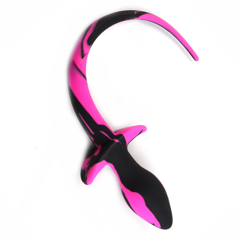 Beginner Silicone Puppy Tail Plug Hot Pink / Red