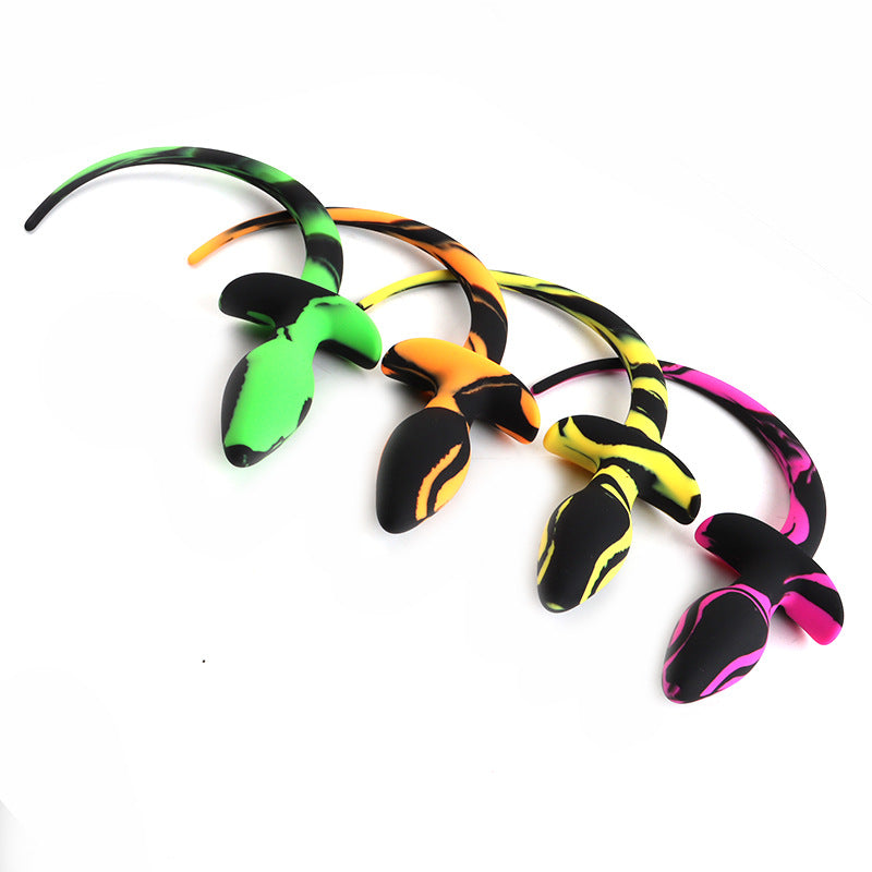 Beginner Silicone Puppy Tail Plug Neon Colors