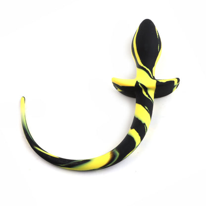Beginner Silicone Puppy Tail Plug Black / Yellow