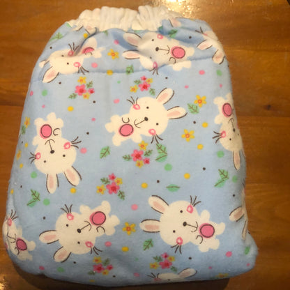 The Blue Bunnies Cloth Diaper with Velcro Closure.