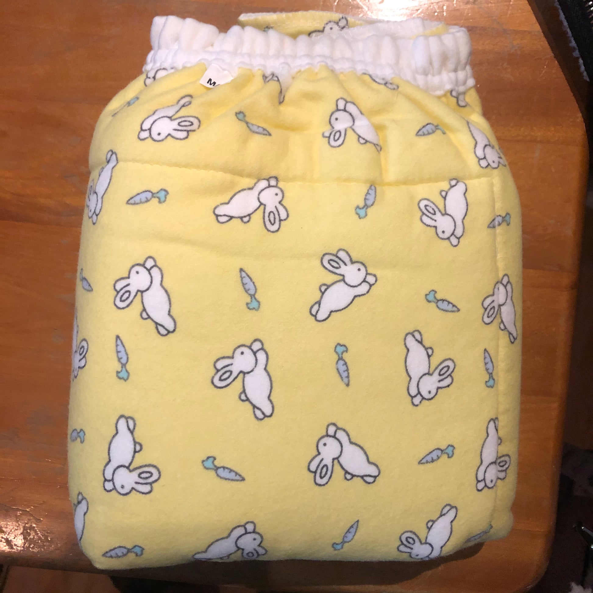 The Yellow Bunnies Cloth Diaper with Velcro Closure.