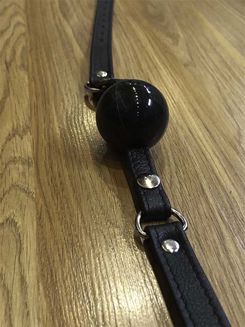 Silicone Ball Gag With Leather Strap Snaps