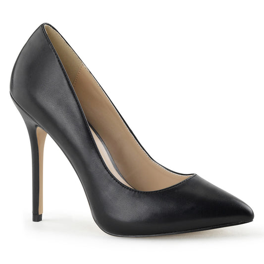 Black faux leather 5" Amuse Pump, right side view.