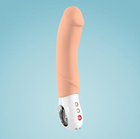 Big Boss G5 Vibrator in vanilla, side view.