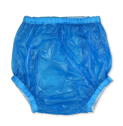 A pair of blue Christy Plastic Pants.