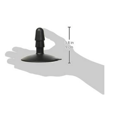 A diagram showing the size of the Vac U Lock Large Suction Cup; 3.8in, 9cm.