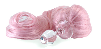 The Pink Crystal Detachable Faux Pony Tail Plug.