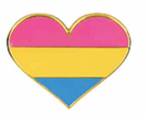 Enamel Pride Flag Heart Pin Pansexual Pride