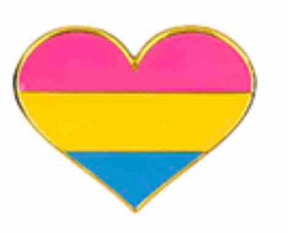 Enamel Pride Flag Heart Pin Pansexual Pride