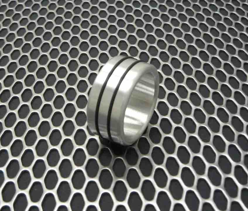 Accent Aluminum Cock Ring with 2 bands.