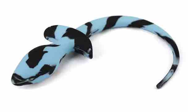Beginner Silicone Puppy Tail Plug Pastel Blue / Black