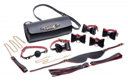 The Bow Bondage Set with Bag and all of its components.