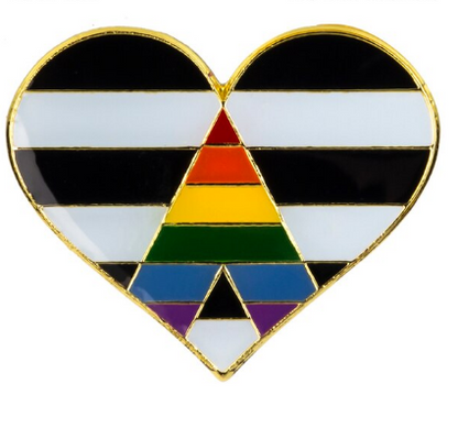 Enamel Pride Flag Heart Pin Ally Pride