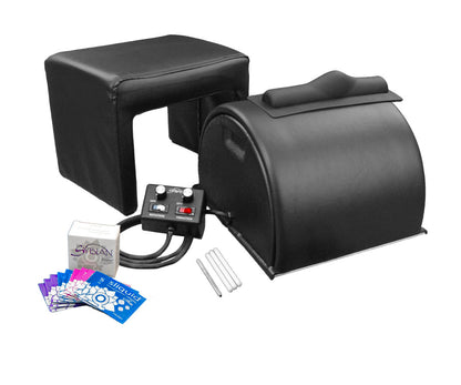 Classic black Sybian with Lubricant, Stool and  Power Cord.