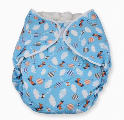 The blue planes Bulky Fitted Nighttime Cloth Diaper.